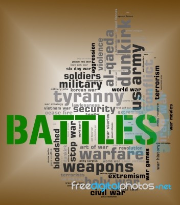 Battles Word Means Military Action And Affray Stock Image