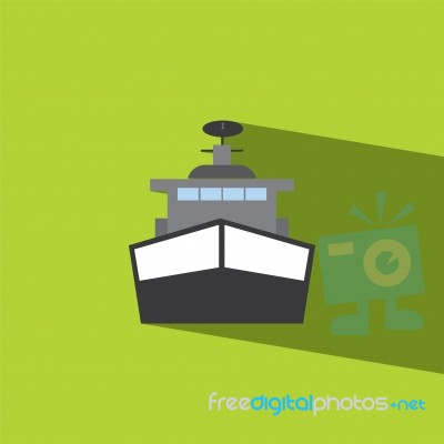 Battleship Flat Icon   Illustration Stock Image