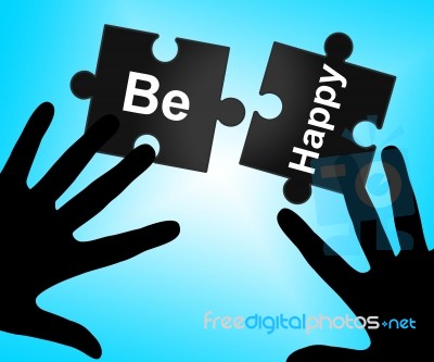 Be Happy Represents Joyful Messages And Happiness Stock Image