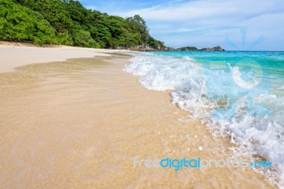 Beach And Waves At Similan National Park In Thailand Stock Photo
