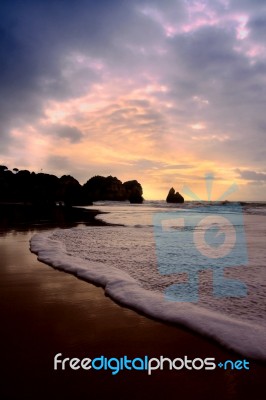 Beach At Sunrise Stock Photo