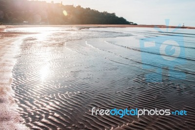 Beach At The Sea In Morning Stock Photo