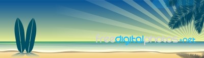 Beach Banner Stock Photo