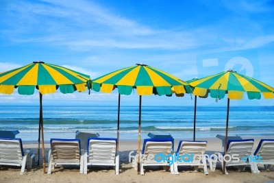 Beach Furniture Stock Photo