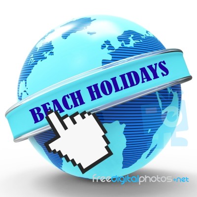 Beach Holidays Shows Vacation Seaside And Coasts 3d Rendering Stock Image