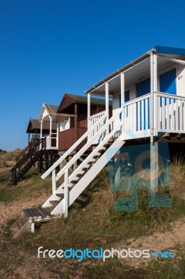 Beach Huts At Hunstanton Norfolk Stock Photo