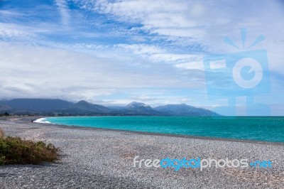 Beach Near Kaikoura In New Zealand Stock Photo