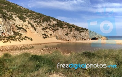 Beach Of Furnas In The Algarve Stock Photo