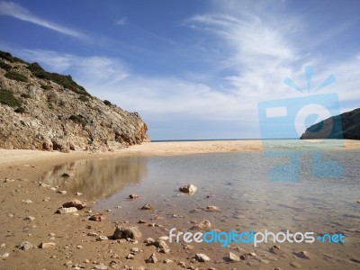 Beach Of Furnas In The Algarve Stock Photo