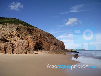 Beach Of Furnas In The Algarve Stock Photo