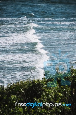 Beach Scene At Kings Beach, Queensland Stock Photo