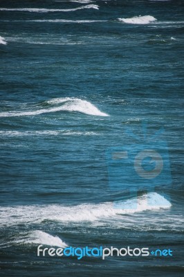 Beach Scene At Kings Beach, Queensland Stock Photo