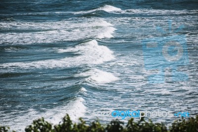 Beach Scene At Kings Beach, Queensland Stock Photo