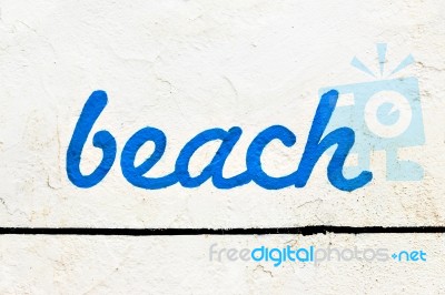 Beach Sign Stock Photo