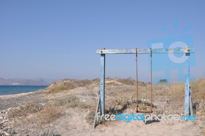 Beach Swing Stock Photo