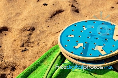 Beach Tennis Rackets Stock Photo