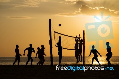 Beach Volleyball Stock Photo