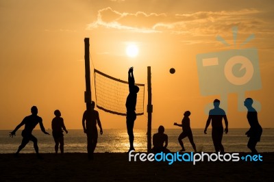 Beach Volleyball Stock Photo