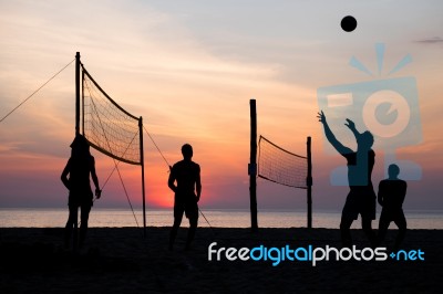 Beach Volleyball Stock Photo