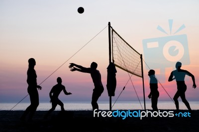 Beach Volleyball Stock Photo