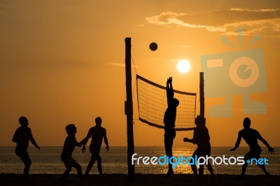 Beach Volleyball Stock Photo