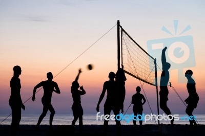 Beach Volleyball Stock Photo