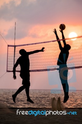 Beach Volleyball Stock Photo