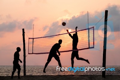 Beach Volleyball Stock Photo