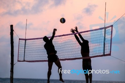 Beach Volleyball Stock Photo