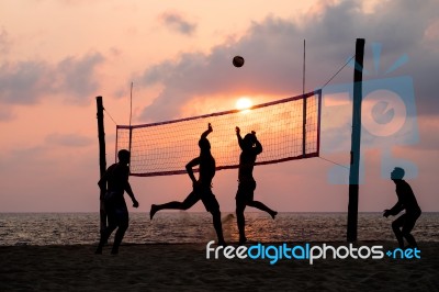 Beach Volleyball Stock Photo