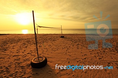 Beach Volleyball Court Stock Photo