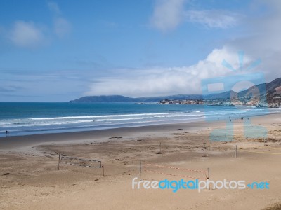 Beach Volleyball Net Stock Photo