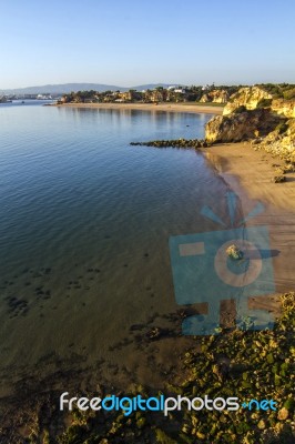 Beaches Near Ferragudo, Portugal Stock Photo