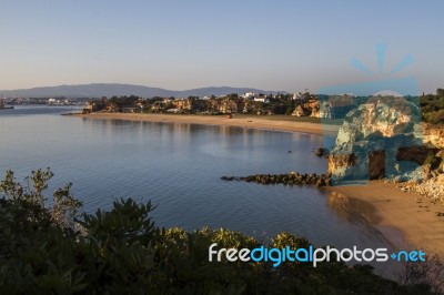 Beaches Near Ferragudo, Portugal Stock Photo