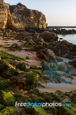 Beaches Near Ferragudo, Portugal Stock Photo