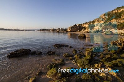 Beaches Near Ferragudo, Portugal Stock Photo