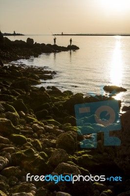 Beaches Near Ferragudo, Portugal Stock Photo