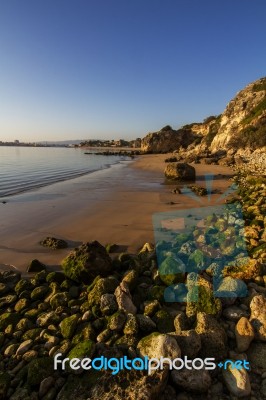 Beaches Near Ferragudo, Portugal Stock Photo