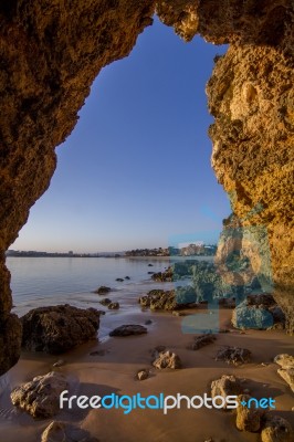 Beaches Near Ferragudo, Portugal Stock Photo