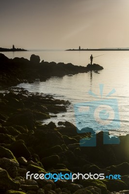 Beaches Near Ferragudo, Portugal Stock Photo