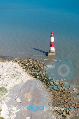 Beachey Head, Sussex/uk - July 23 : View Of The Lighthouse At Be… Stock Photo