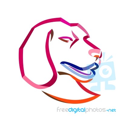 Beagle Head Ribbon Art Stock Image