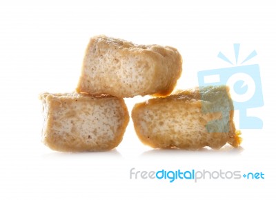 Bean Curd Tofu Over White Background Stock Photo