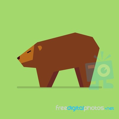 Bear In Flat Style Stock Image