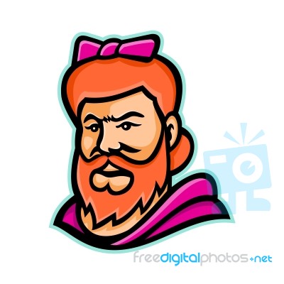 Bearded Lady Mascot Stock Image