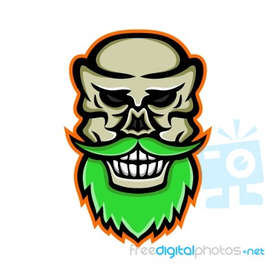 Bearded Skull Or Cranium Mascot Stock Image