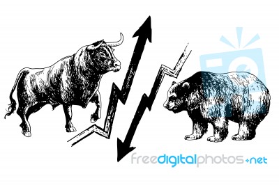 Bearish And Bullish Market Stock Image