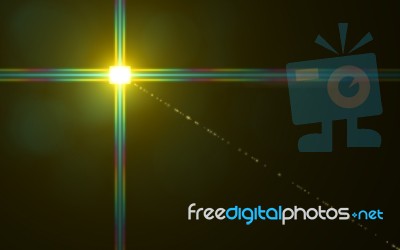 Beautiful Abstract Image Of Lens Flare With Black Background.blue Shine On Black Background Stock Image