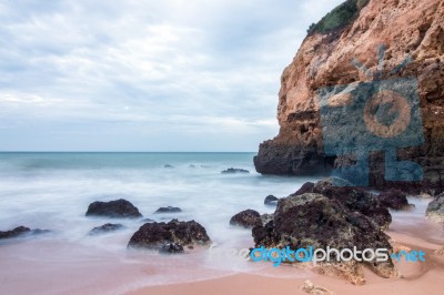 Beautiful Albandeira Beach, Algarve, Portugal Stock Photo