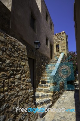 Beautiful Ancient Town Monemvasia Stock Photo